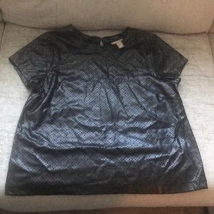 Faux Leather perforated top